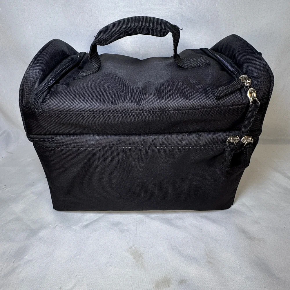 Thermos Insulated Lunch Box Bag Black Adjustable Shoulder Strap Pockets WX210506